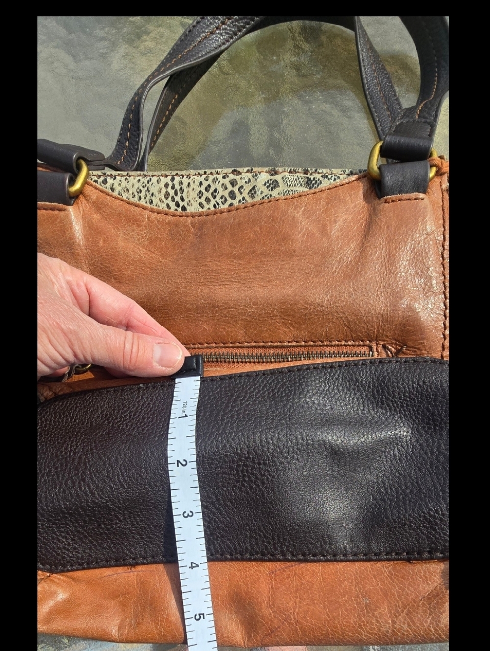 The Sak Brown Leather Kendra Tote Shoulder Bag Large Bohemian Boho Hobo - Picture 6 of 9